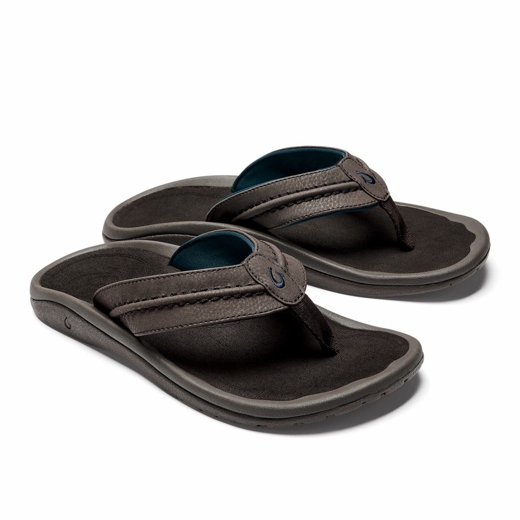 Olukai Men's Hokua Flip Flop - Dark Wood US432-790